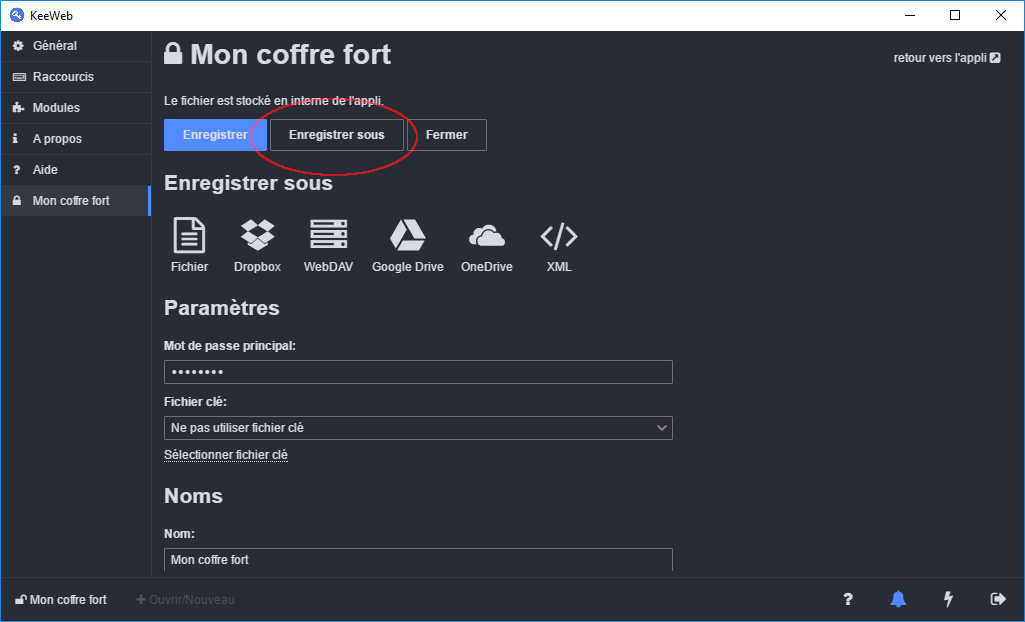 Synchroniser votre coffre-fort